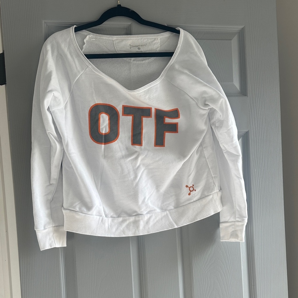 Orangetheory White and Gray Sweatshirt